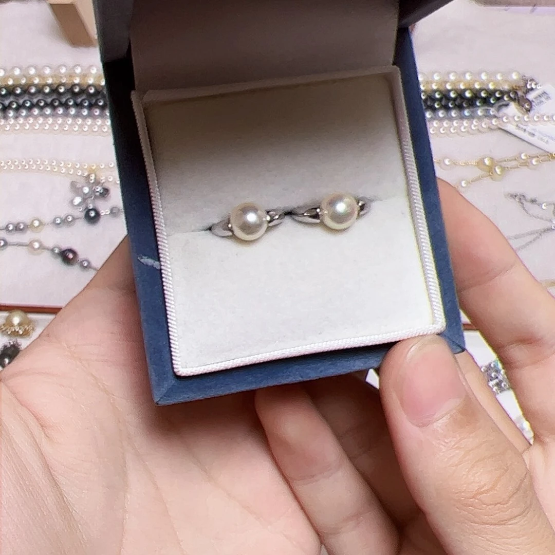 海水珍珠耳饰银S925镶嵌