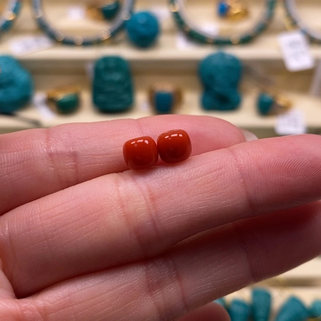 南红玛瑙珠宝奇石未镶嵌直径6.4×5.8老型珠