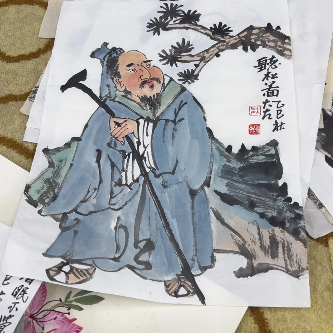 国画大左小品作品童