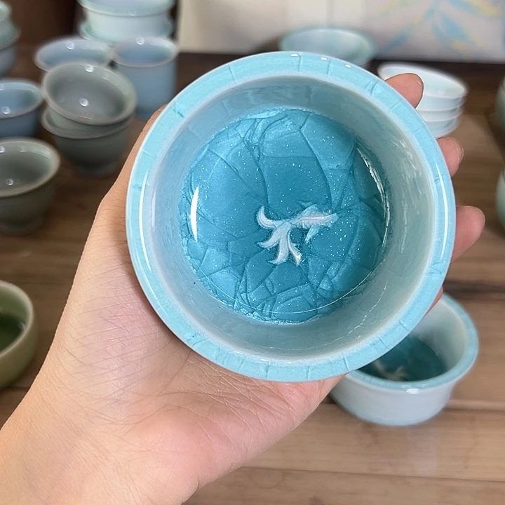 龙泉云间青瓷小米茶器