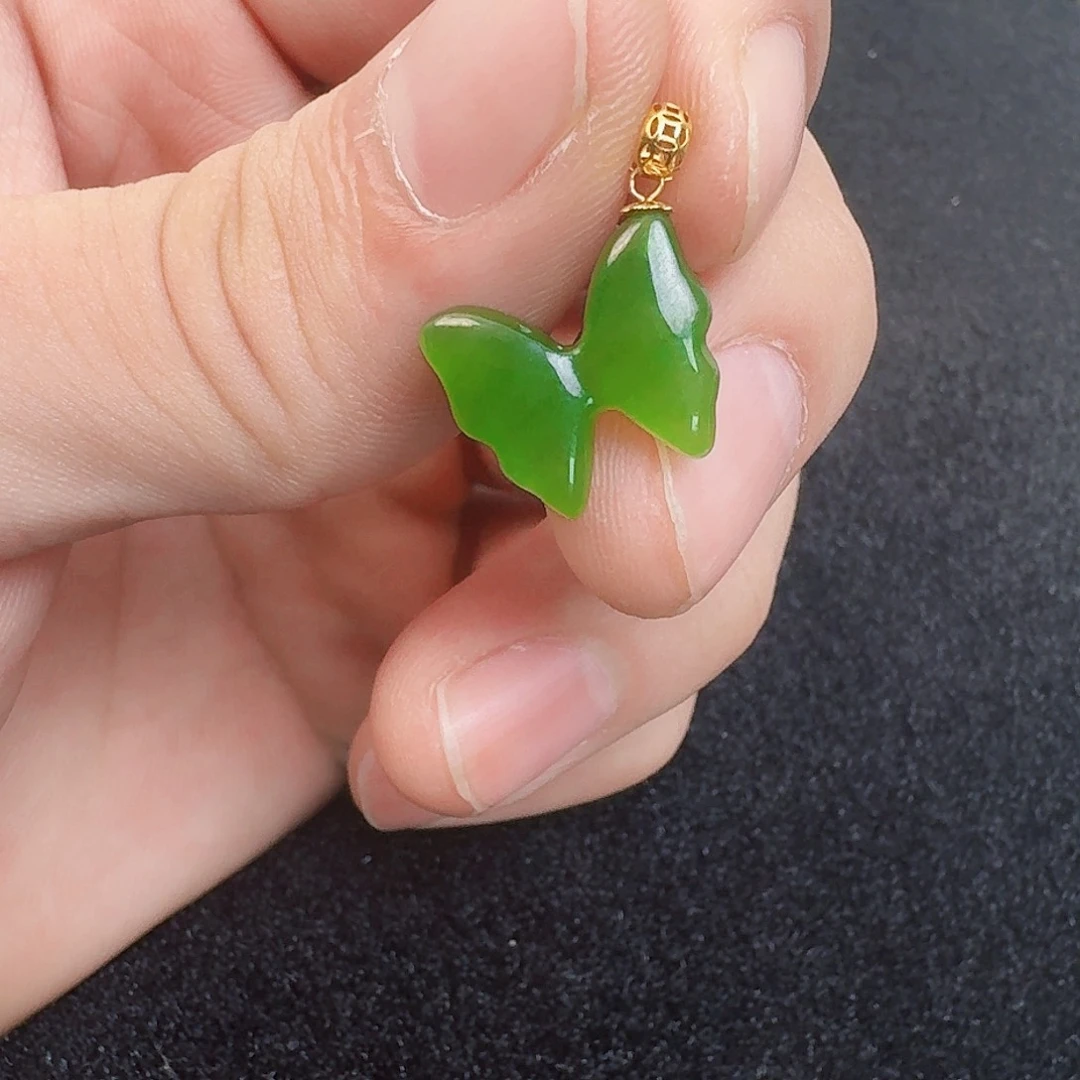 和田玉18K金镶嵌颈饰