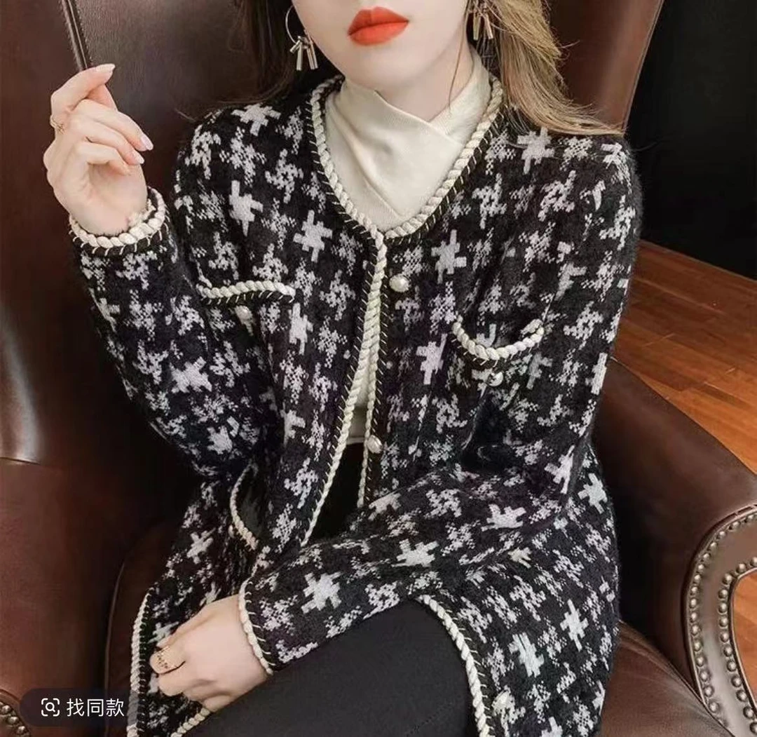 【范范专属】女士黑色小香风气质外套