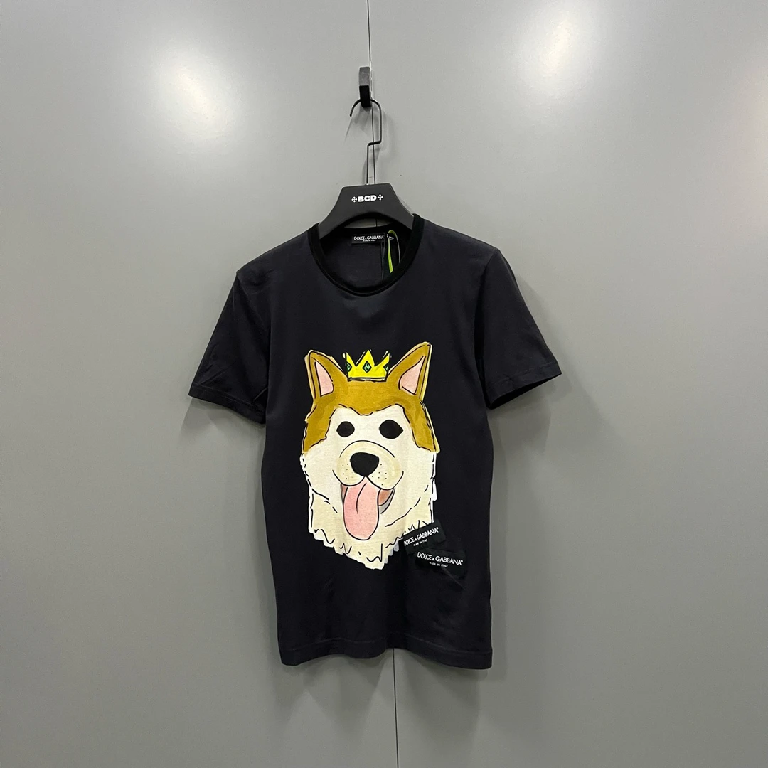 99新 maje （zz4）DG狗头皇冠印花短袖 46码jc603823