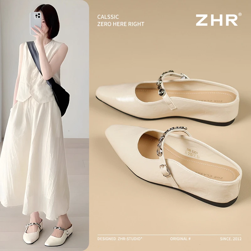 ZHR则则一脚蹬半包包头拖鞋女外穿休闲女鞋夏日春夏穿搭夏季新品