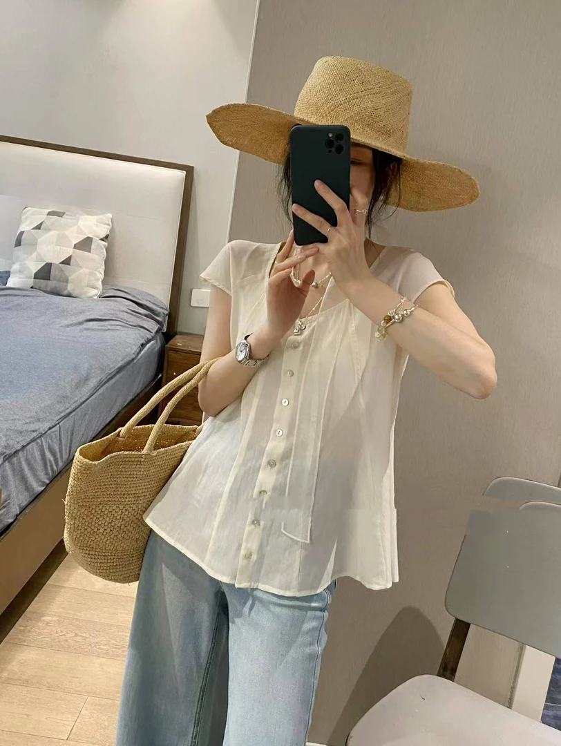 lemon@6029 韩系甜美小飞袖圆领小衫上衣（衣长55） 6-16