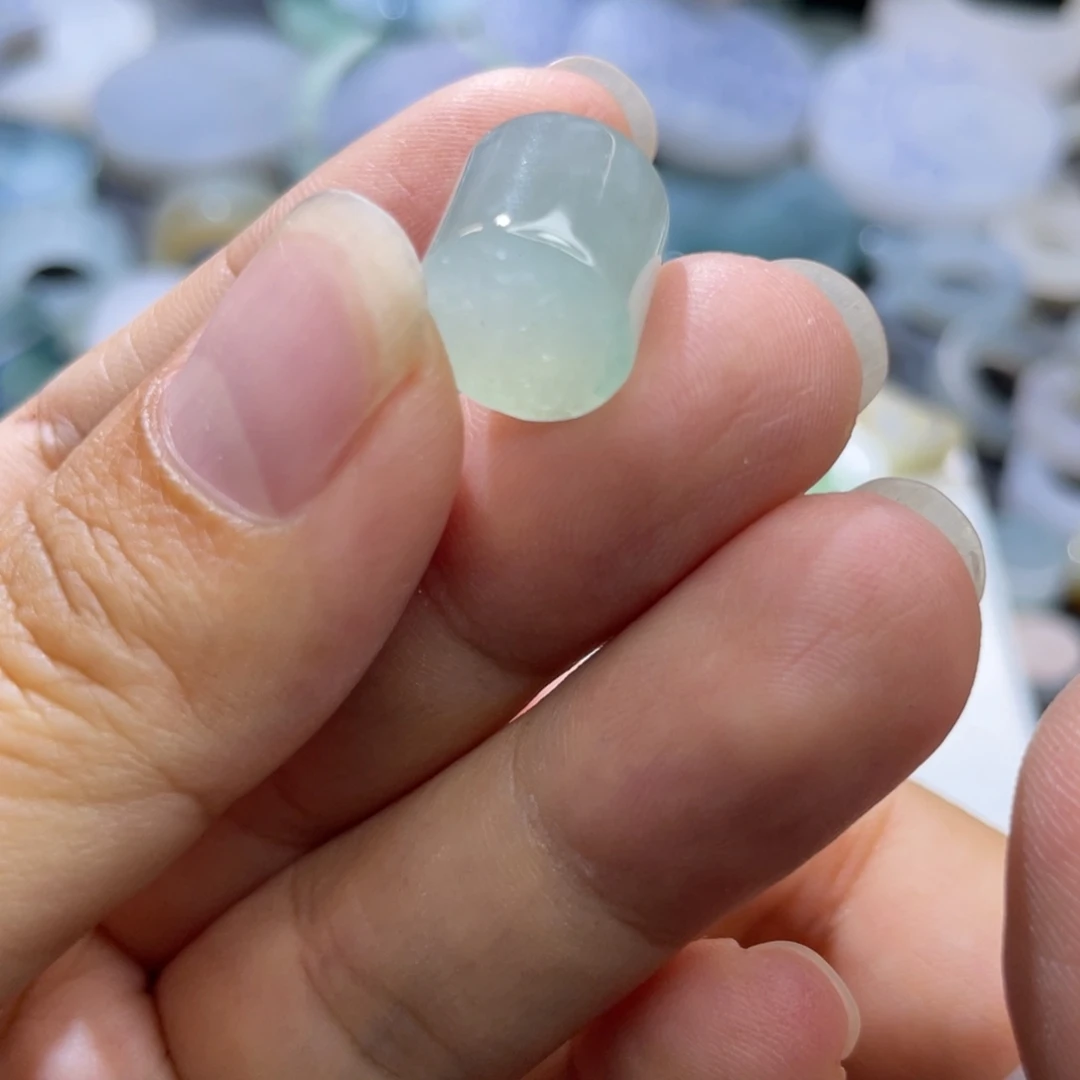 定制翡翠未镶嵌天然翡翠冰晴蓝珠子11➕