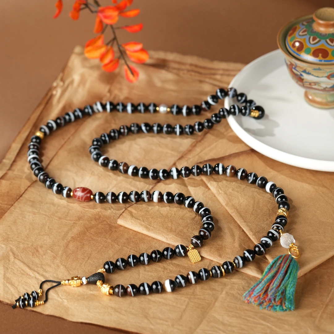 壹加林妹妹 | 玛瑙四眼药师108锁骨链