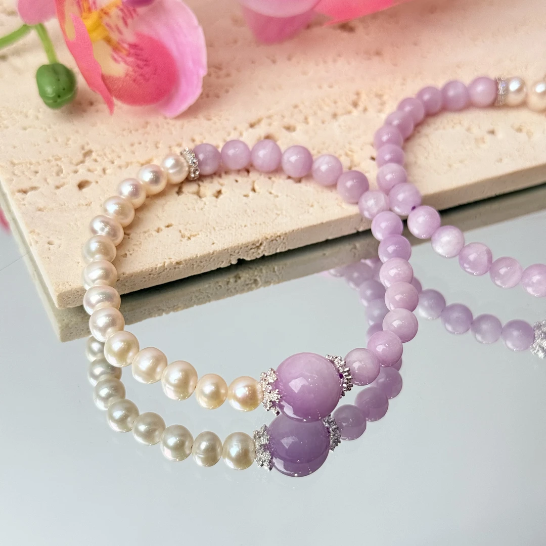 【紫芋奶盖】紫锂辉珍珠6mm手串面小仙多样性发其一Z