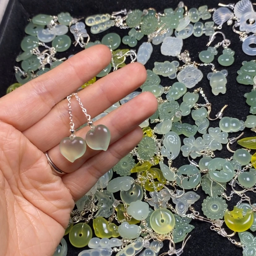 【闪购商品】蛇纹石玉未镶嵌挂件耳饰耳环项链