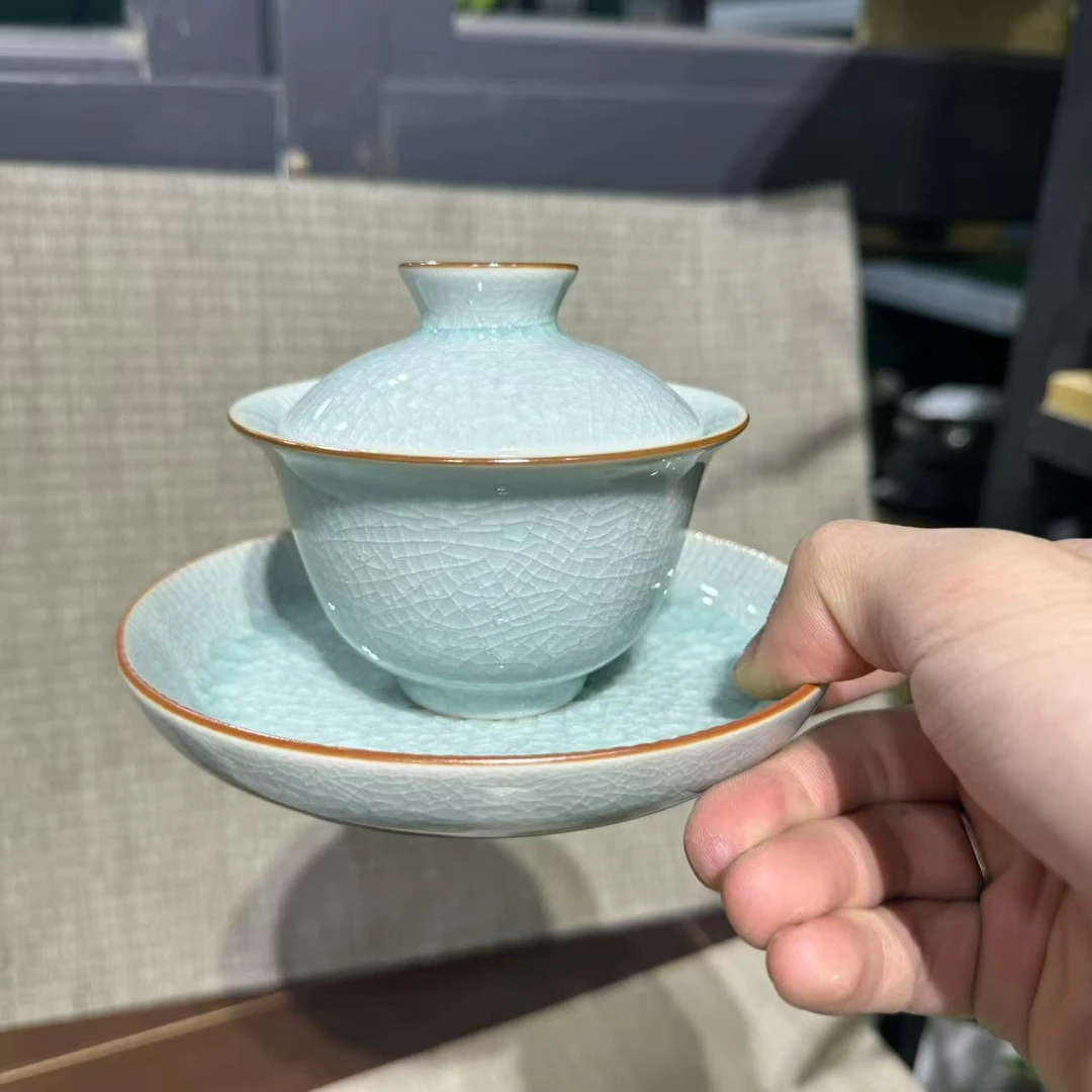 衡山社冰花三才盖碗 bb078