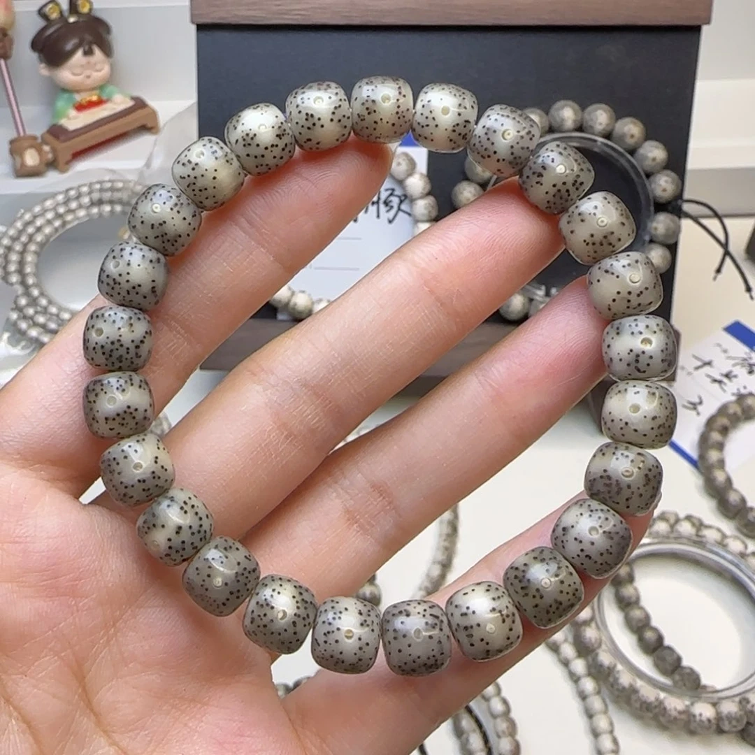 星月菩提手串石玉黑冰福利款9×8