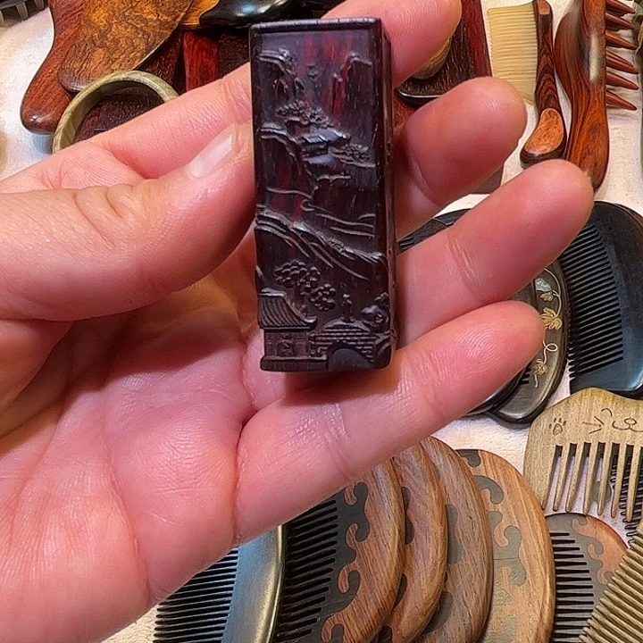 福***财红酸枝木类紫檀木印章