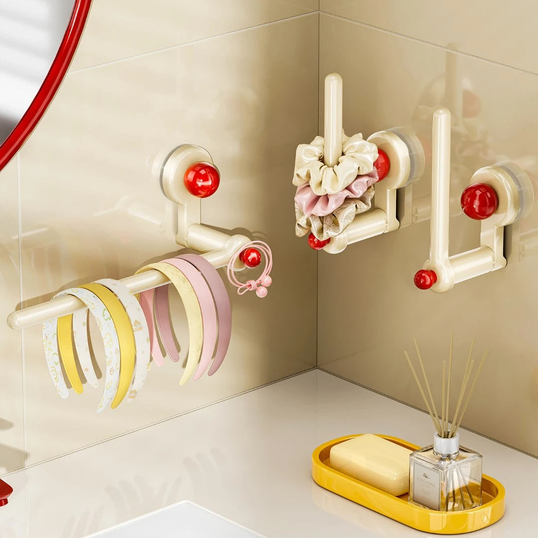 吸盘发圈发箍发饰收纳神器旋转卫生间壁挂皮筋手链手串头绳收纳架