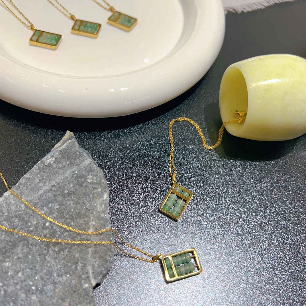 钛钢项链 算盘一响 黄金万两  算盘项链 洗澡游泳免取卸 No退No换