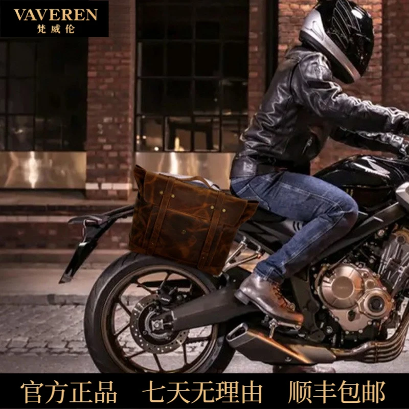 欧美复古头层牛皮手提旅行包疯马行李包机车尾包男多功能休闲男士