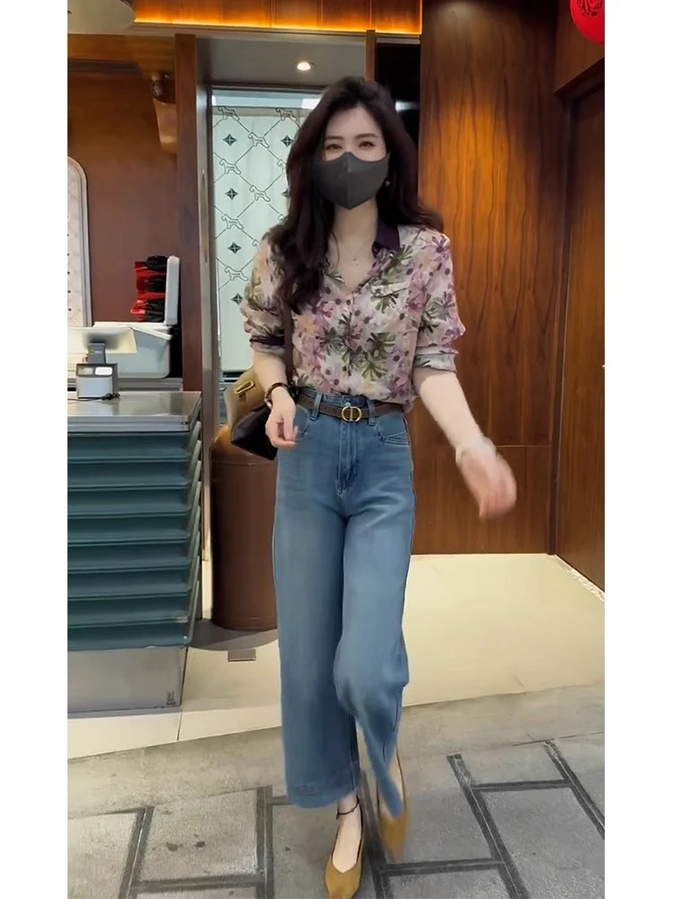 精致感时髦韩版花衬衫2025春季新款轻熟风碎花小衫显气质长袖上衣