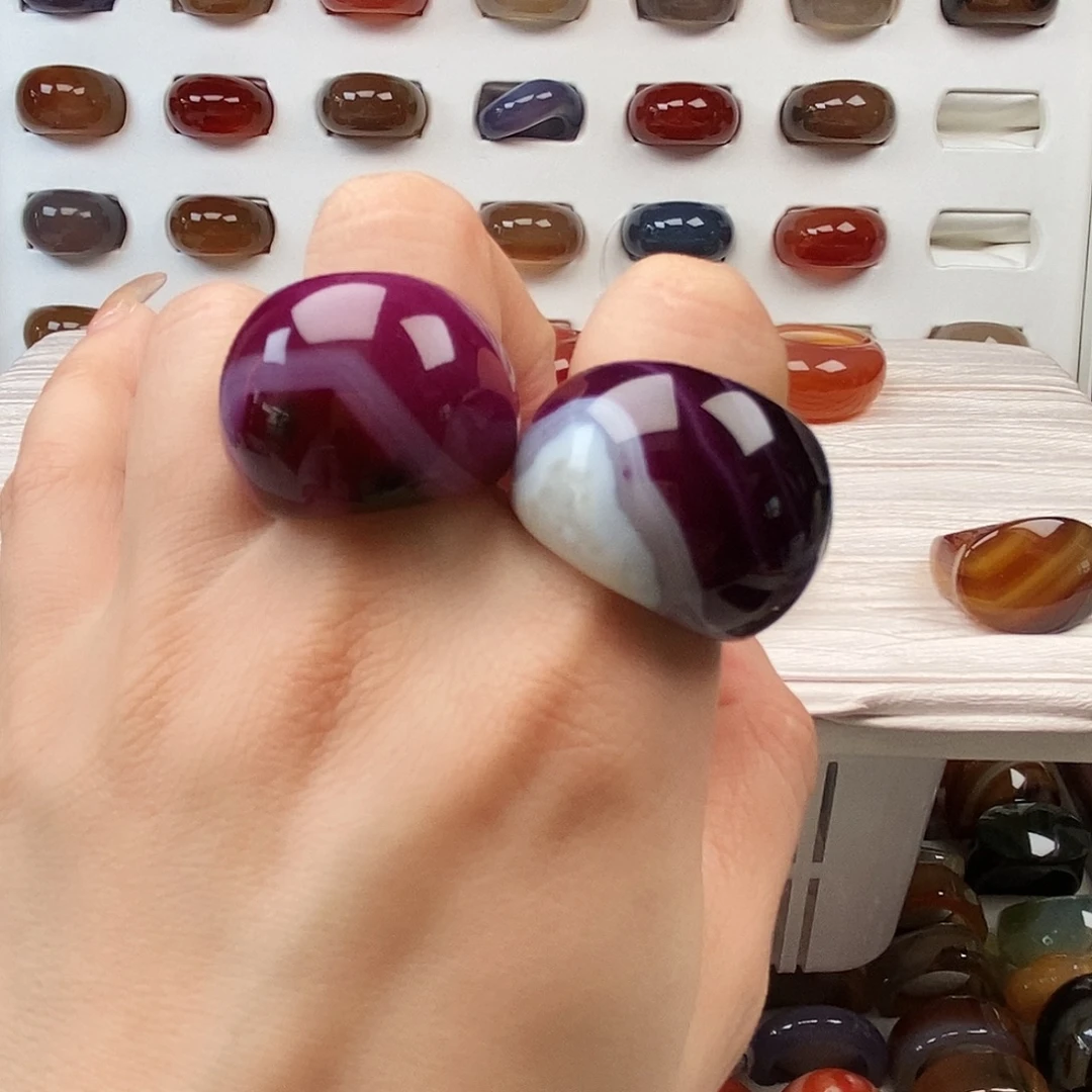 喵***呜玛瑙/玉髓合金戒指