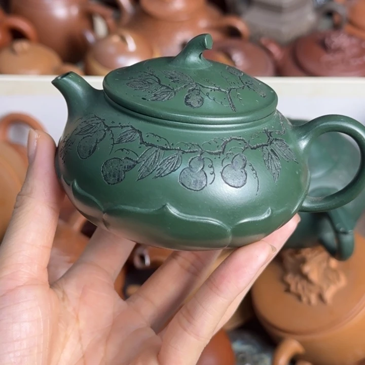 紫砂茶壶绿泥。。。。150毫升