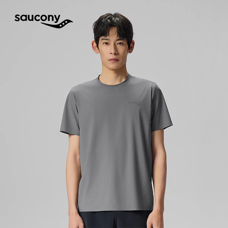 Saucony索康尼官方正品男子运动短袖跑步圆领T恤舒适透气竞速训练