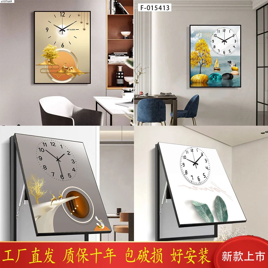 竖款电表箱遮挡画钟表款配电箱电闸箱装饰画媒体箱弱电箱左右推拉