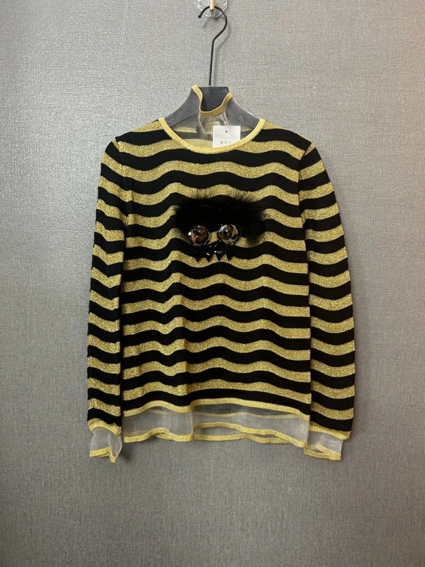 95新 FENDI/芬迪 芬迪黄黑拼色上衣