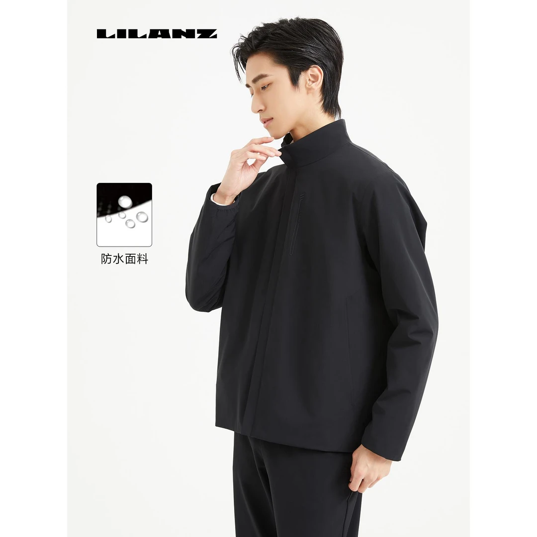 Lilanz/利郎男士时尚休闲简约秋季防风防水风衣中长款 (B4QFY805)