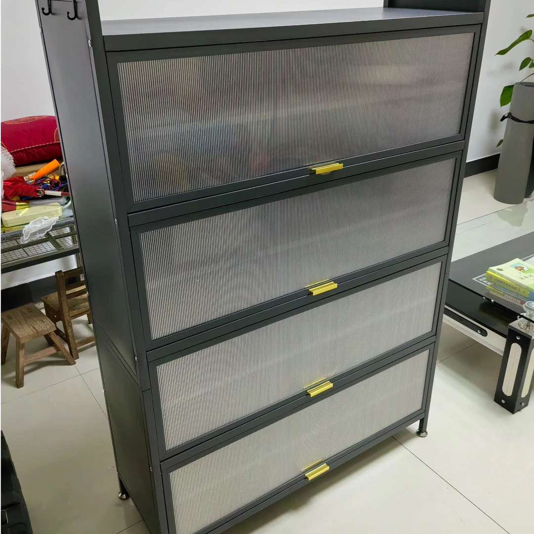 钢制鞋柜家用门口玄关柜爆款大容量上翻门收纳柜防尘入户多层鞋架