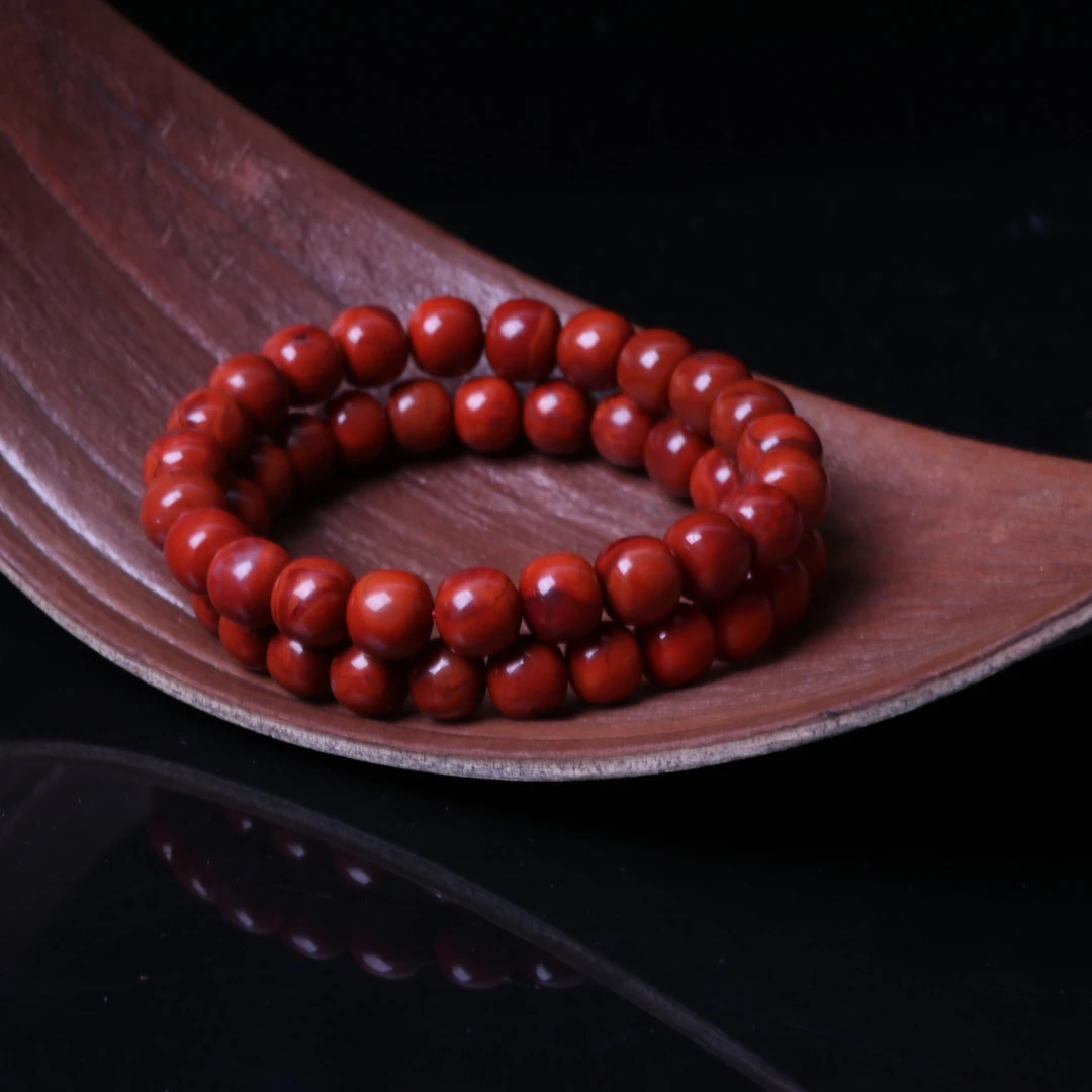 精美南红玛瑙9mm瓦西火焰老型珠手串一条N505（多样性发其一）