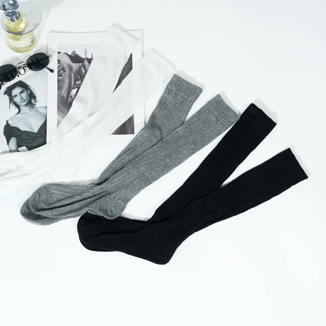 MODE【小腿袜】中筒竖条纹小腿袜三色装