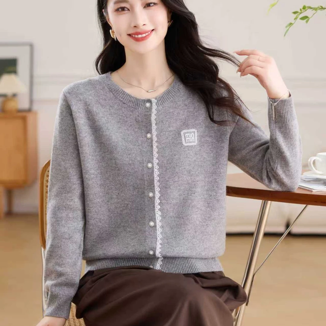 25年秋冬新款 羊毛元领针织小开衫