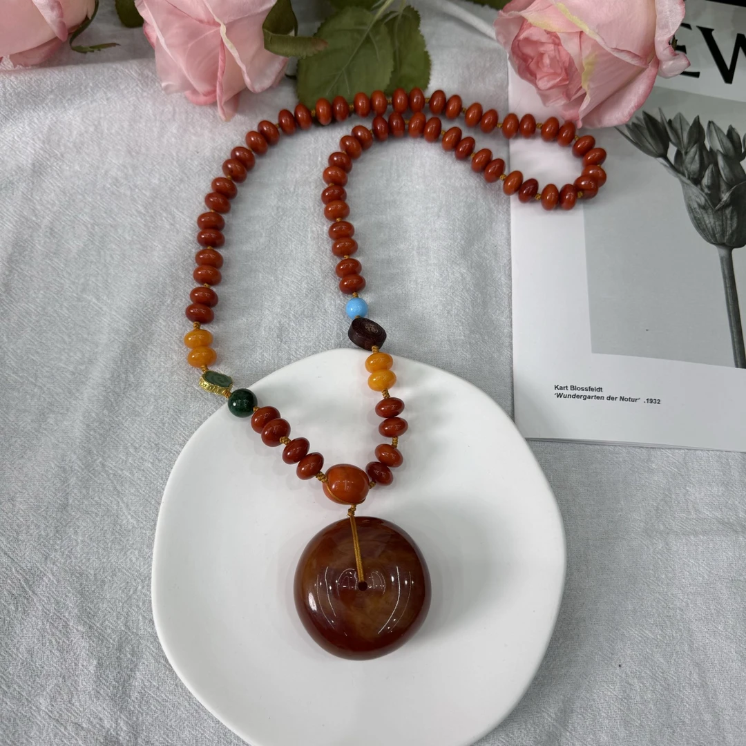 高定珠宝满蜡平安扣项链ZX1041S0618