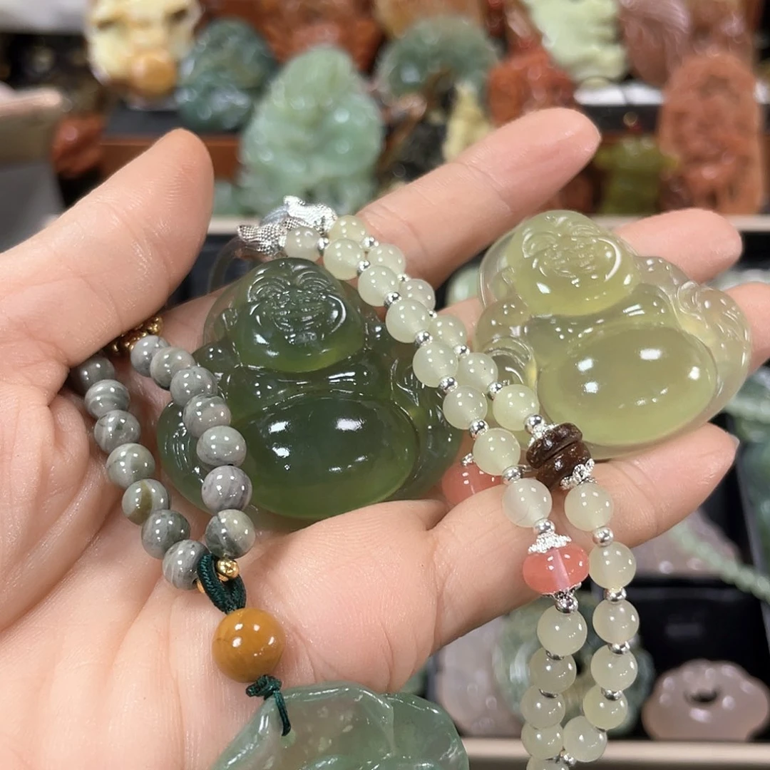 蛇纹石玉颈饰未镶嵌感**生