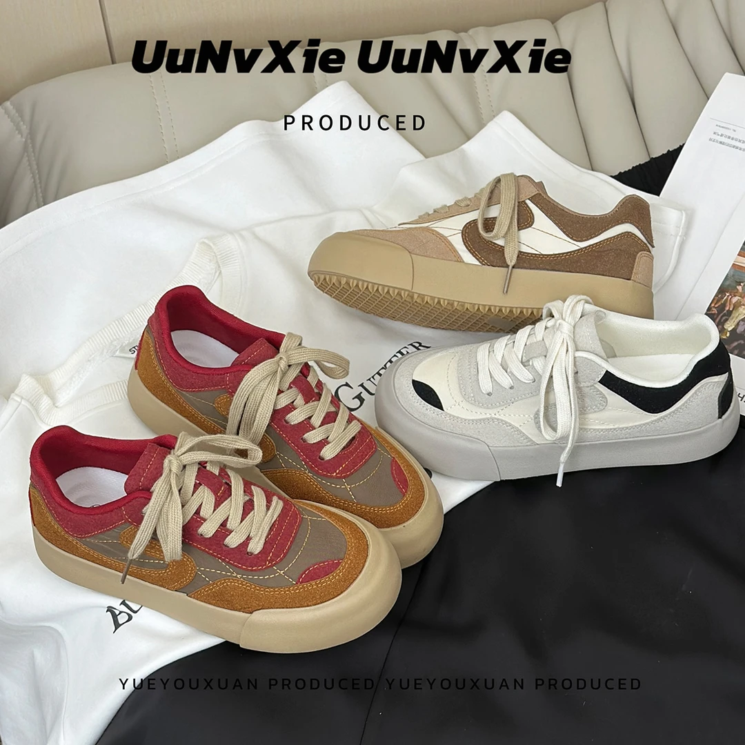 2025新款时髦配色德训女鞋“狠狠爱住了” 复古休闲平底运动鞋