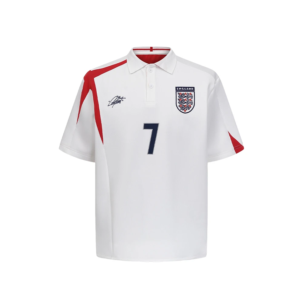 【英格兰】England万人迷『十字星』百搭美式潮流宽松重磅翻领Tee