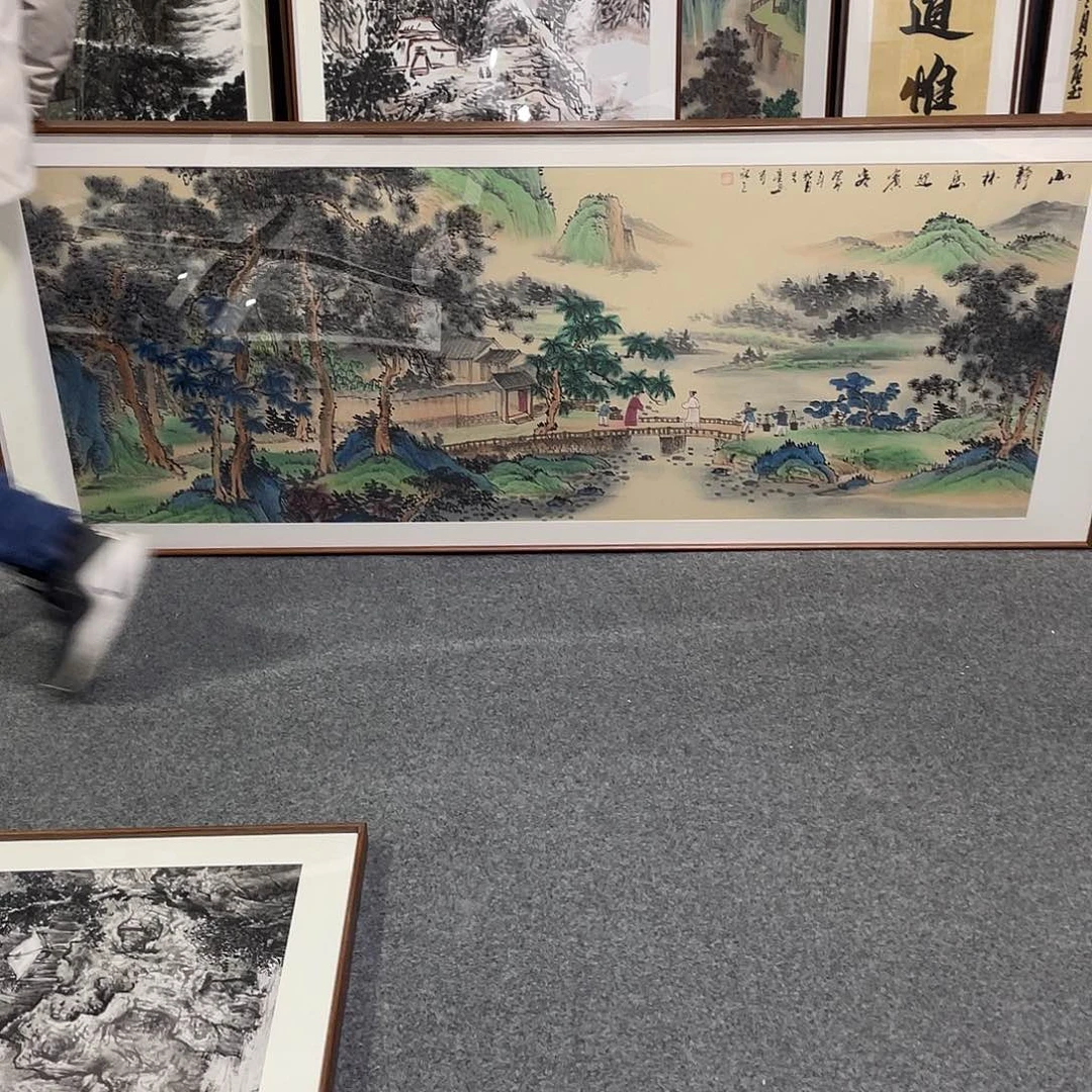 国画尔***等手绘画作带框发货