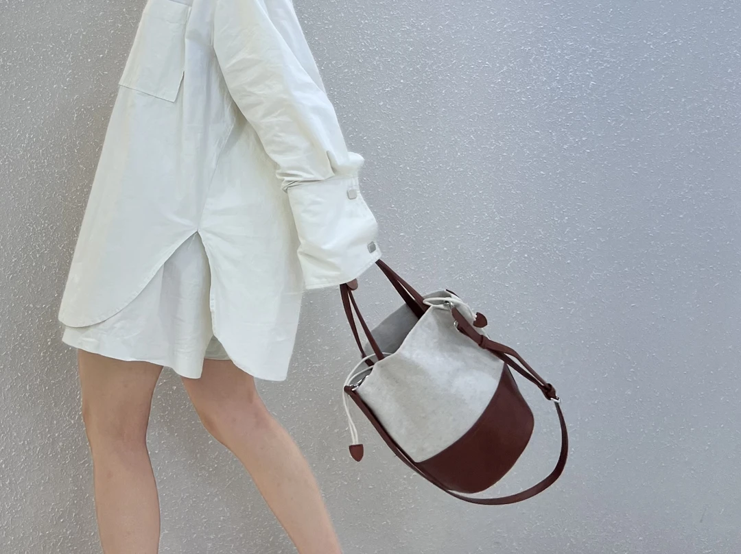 1~50.SUWAM小众新款麻料气质斜跨包包时尚休闲抽绳简约百搭款