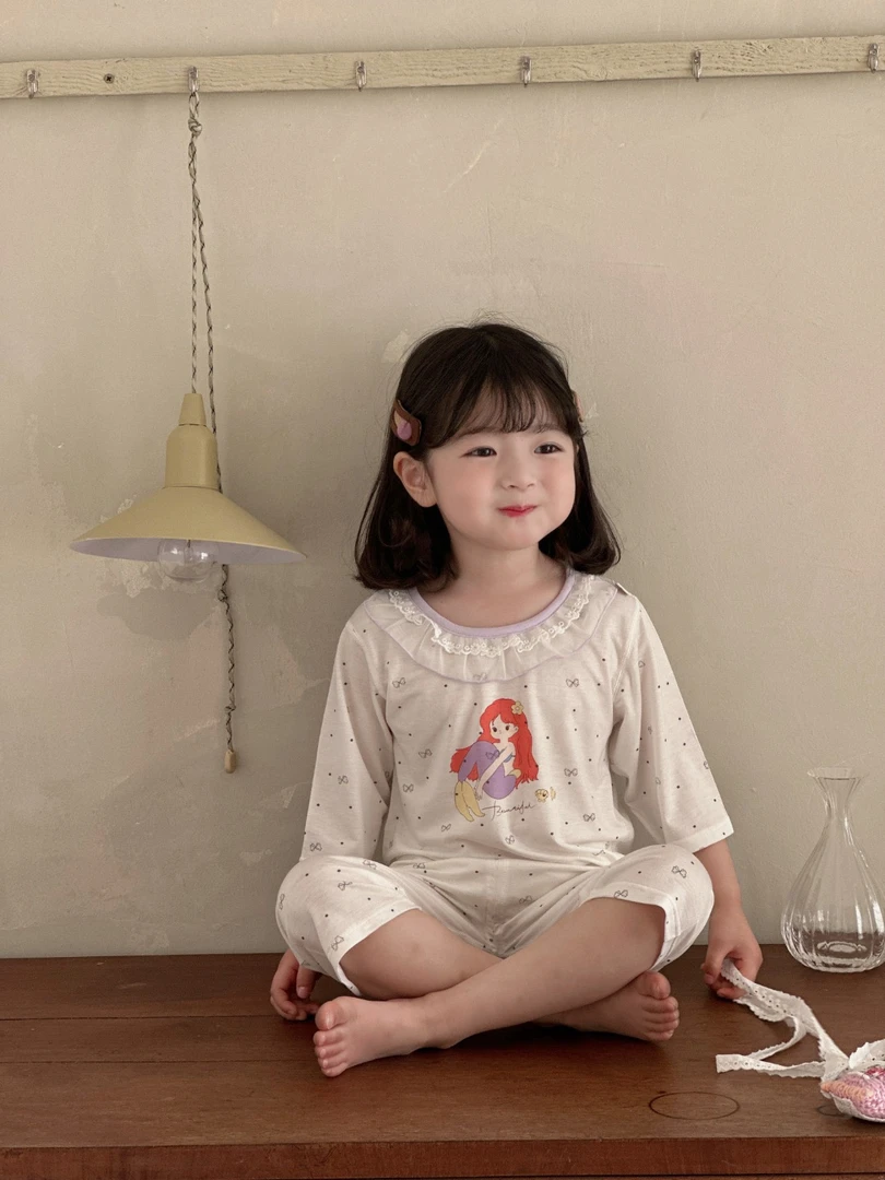 【XTL】2025新夏季可爱冰感卡通蕾丝碎花七分袖家居服611