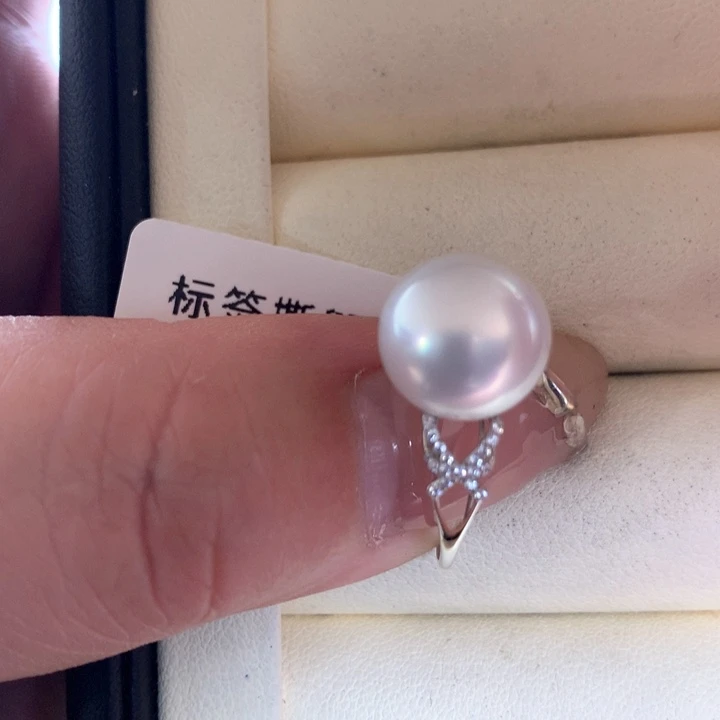 18K金镶嵌戒指海水珍珠