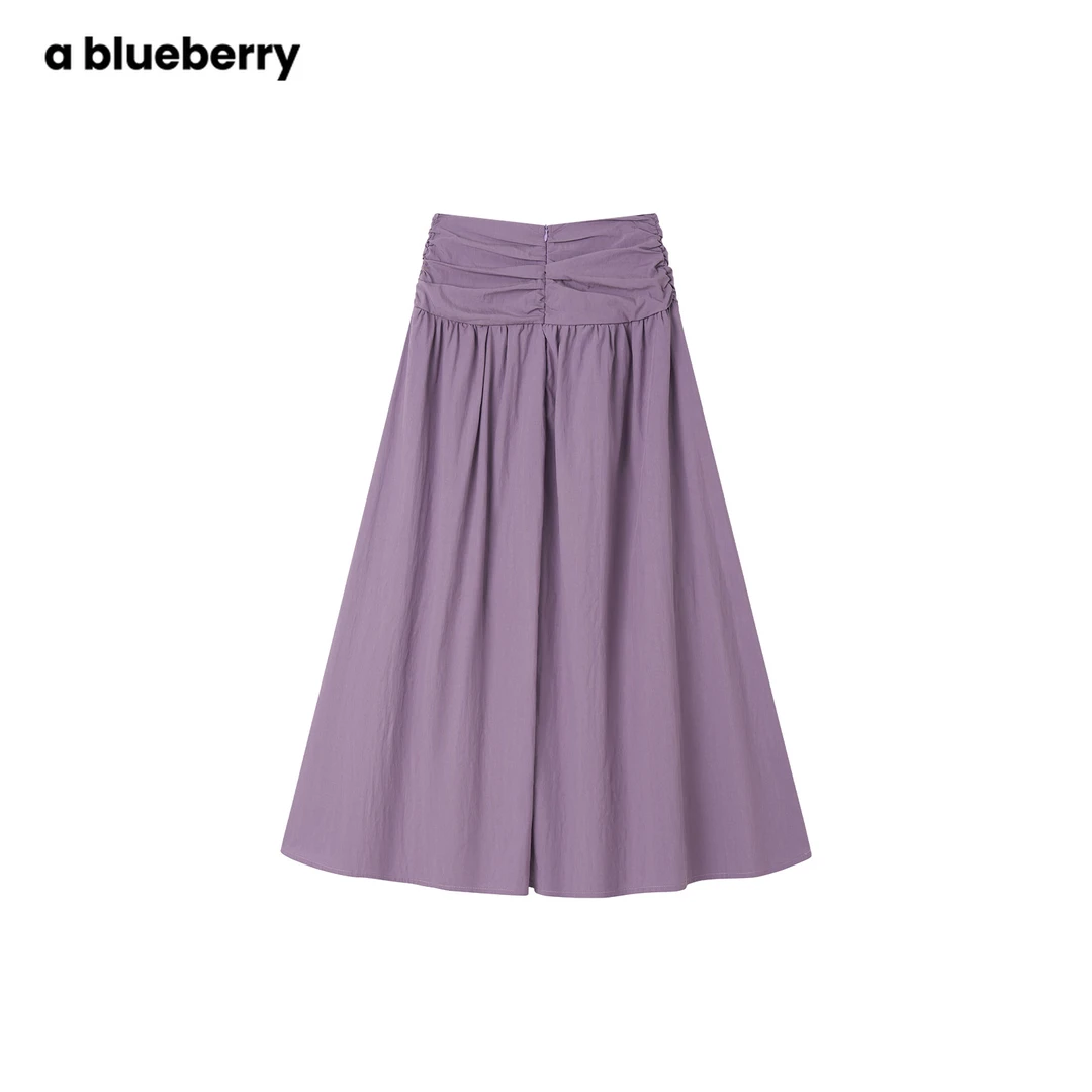 a blueberry褶皱花朵连衣裙套装BA99702