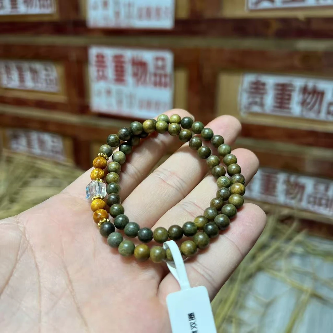 绿檀双圈手串无礼盒