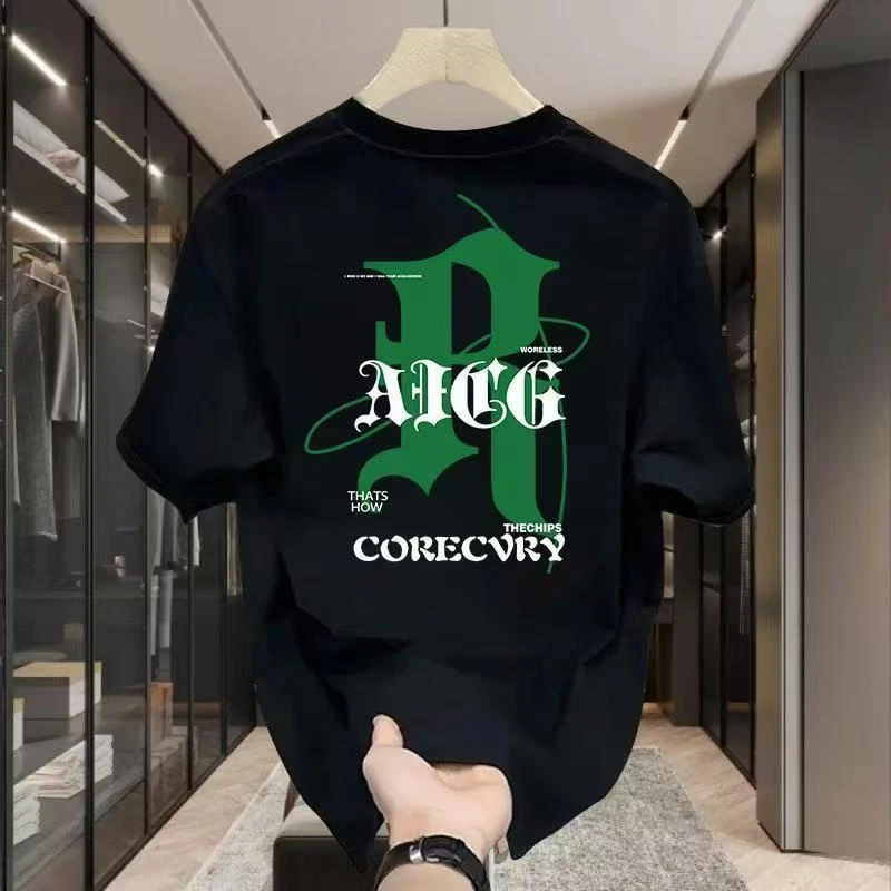 纯棉短袖t恤男士2025夏季新款休闲宽松30-40岁男士短袖