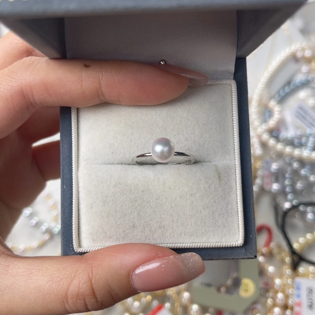 海水珍珠戒指银S925镶嵌