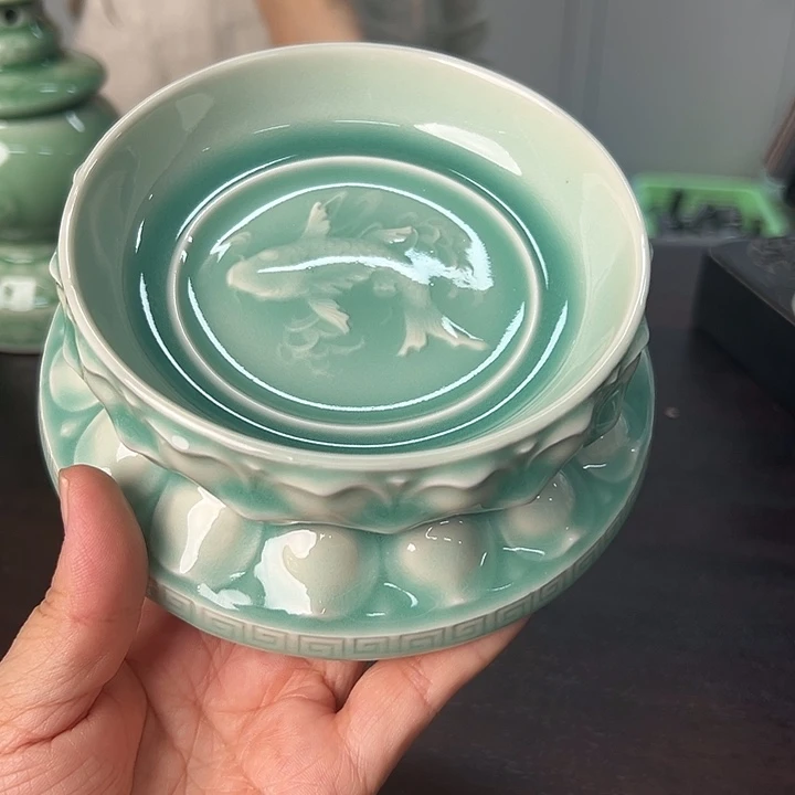 龙泉云间青瓷小米茶器