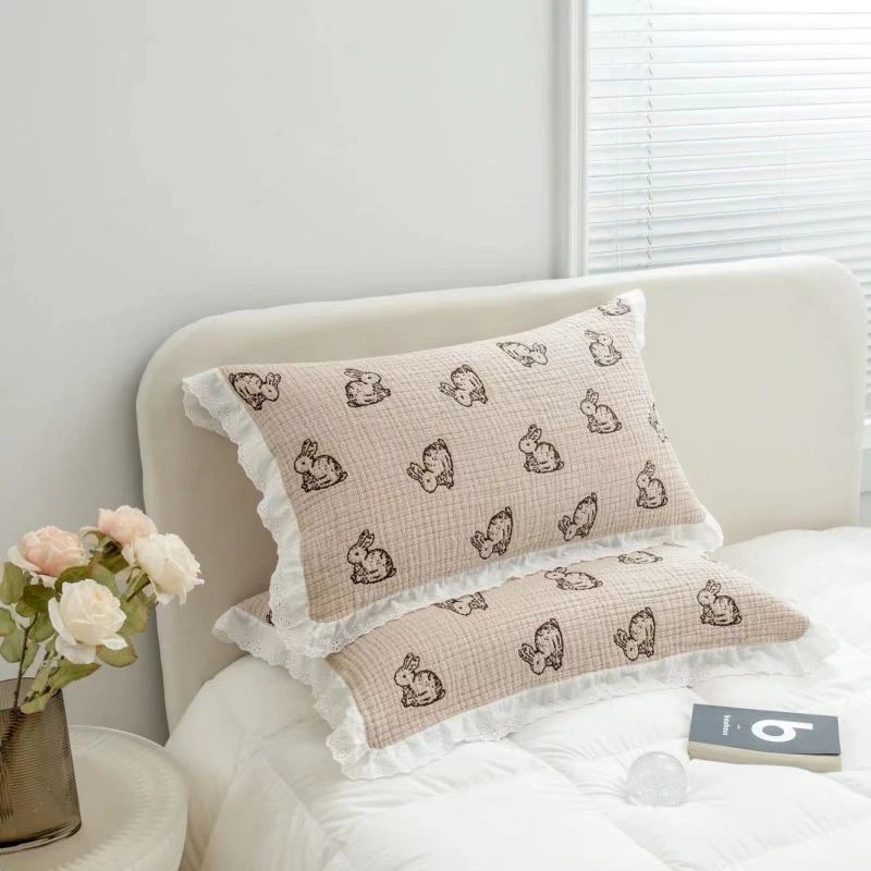 专享【京会社】纱布枕巾一对装52*75cm 悠米兔