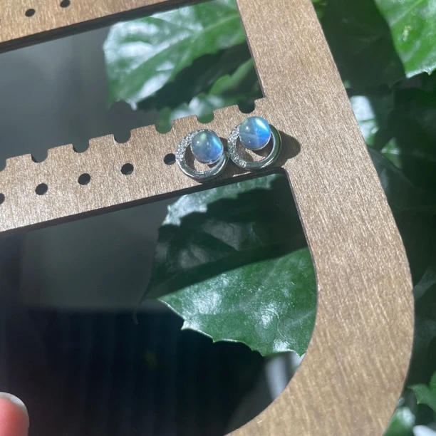 【灰月耳钉3号】天然灰月耳钉/多样性发其一