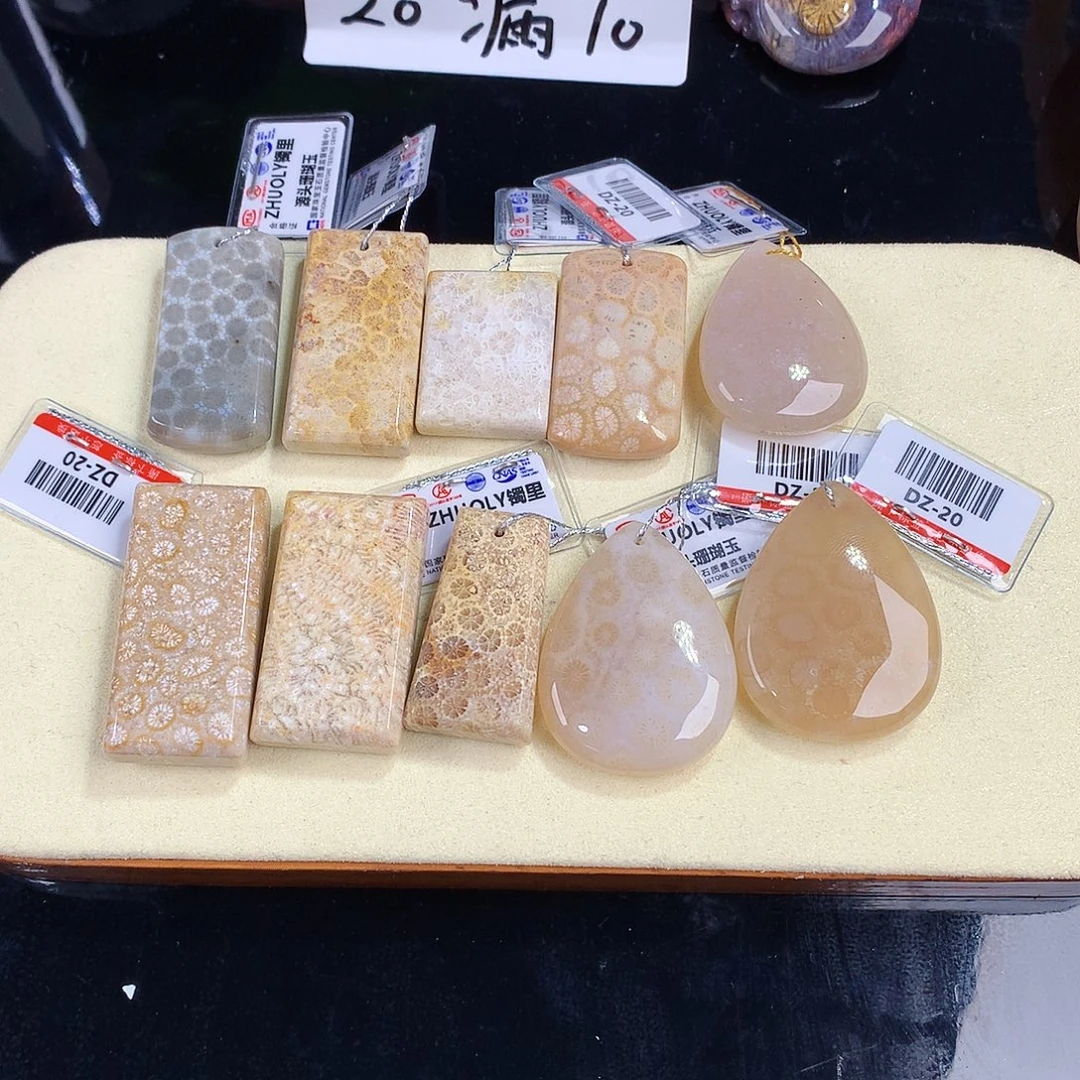 硅化珊瑚（珊瑚玉）未镶嵌吊坠(赠链)（3号吊坠20漏10米一个可挑