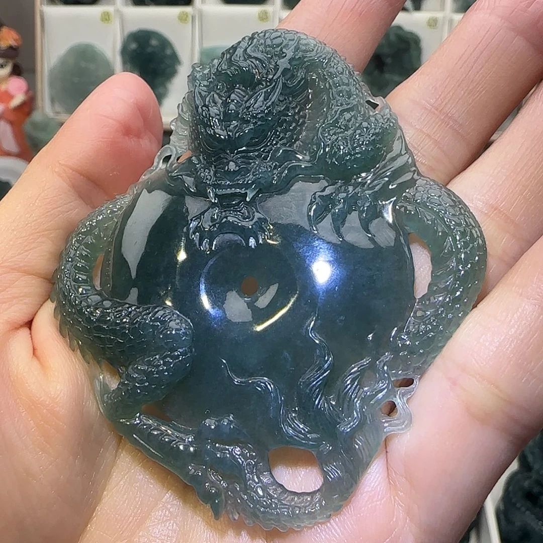 人***欢定制翡翠未镶嵌大威天龙翡翠定制