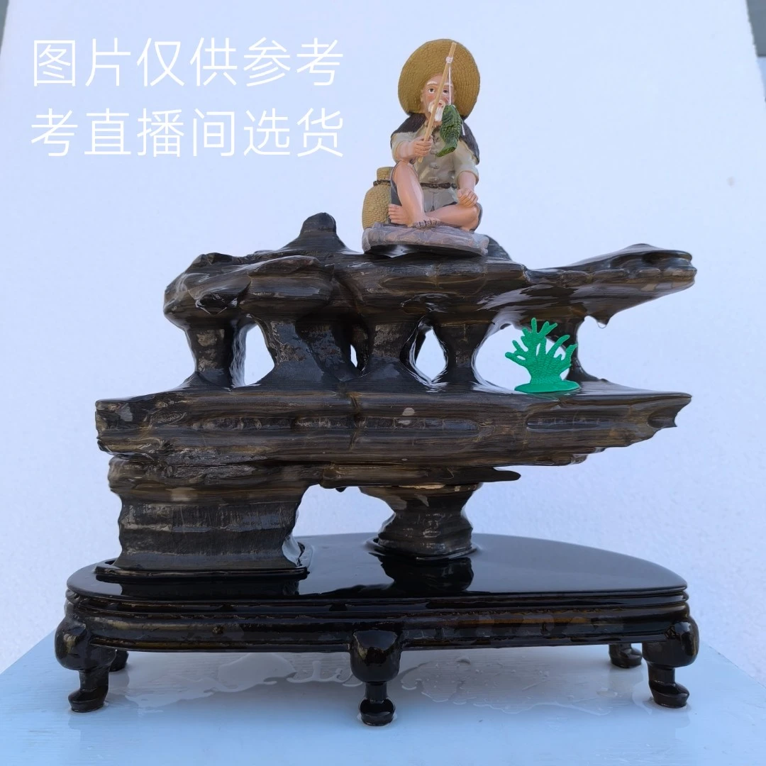 天然精美精品武陵奇石鱼缸茶台摆件