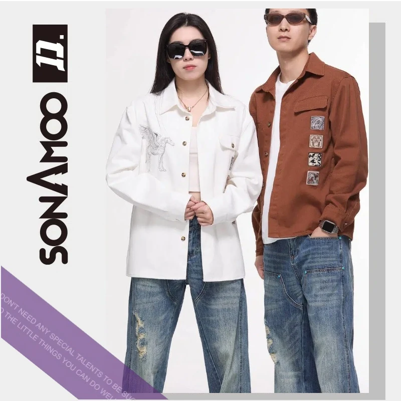 【小桃】Sonamoo明星同款牛仔夹克外套秋冬新款男女通穿D13343