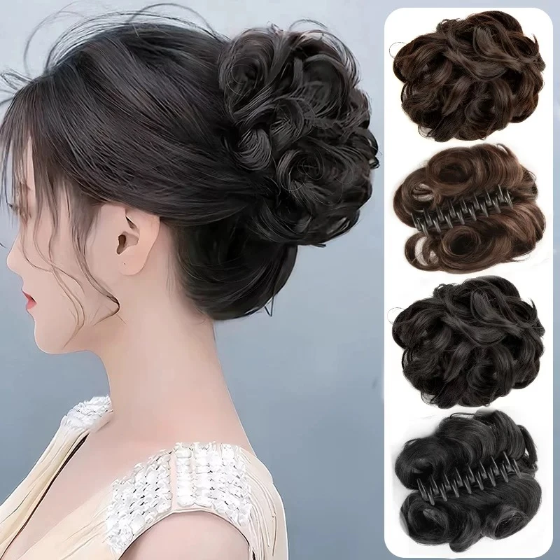 抓夹假发圈丸子头卷发圈假发圈仿真发自然蓬松盘发神器懒人花苞头
